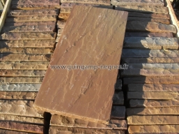 Dalles et opus en grès multi couleurs d'Inde