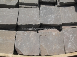 Pavé en grès multicouleurs d'Inde, 14x14x3/5